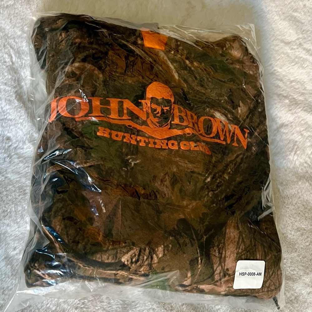 NWT! Hasan Piker hasanabi Ideologie John Brown Hunting Club Camo Hoodie - Picture 6 of 6